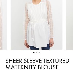 NWT Motherhood Maternity White Long Sleeve Blouse